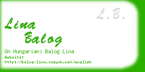 lina balog business card